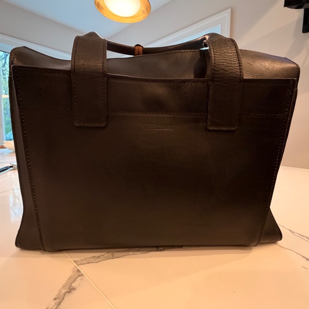 Dooney & Bourke Alto Executive Tote Black Leather Large Vintage Bag - Picture 3 of 14